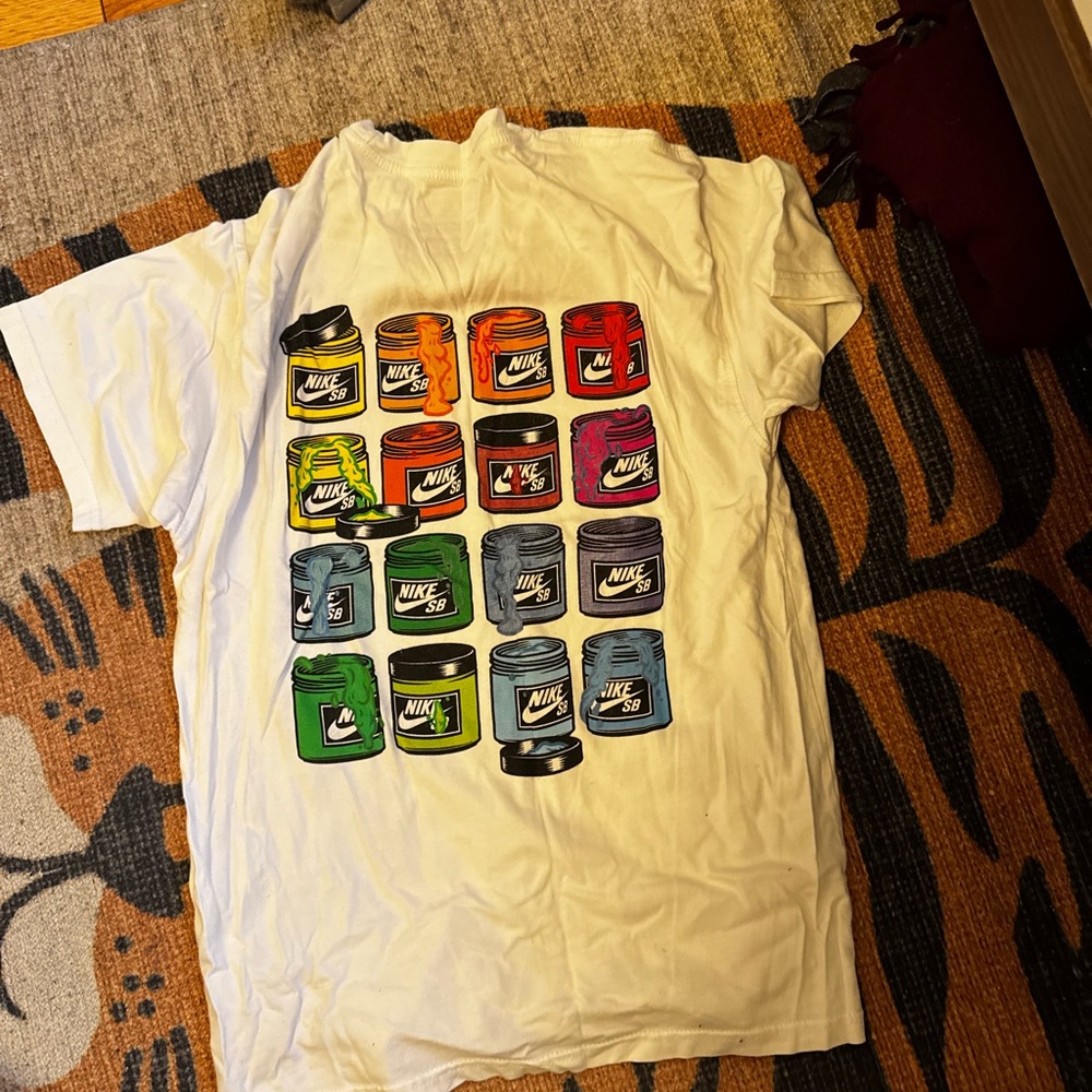 Nike SB White Tee with Logo Print